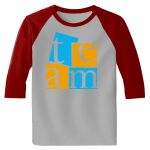 Raglan 3/4 Roundneck Shirt (Gray Body) Thumbnail