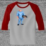 Raglan 3/4 Roundneck Shirt (Gray Body) Thumbnail