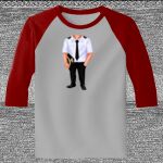 Raglan 3/4 Roundneck Shirt (Gray Body) Thumbnail