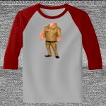 Raglan 3/4 Roundneck Shirt (Gray Body) Thumbnail