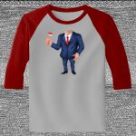 Raglan 3/4 Roundneck Shirt (Gray Body) Thumbnail