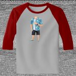 Raglan 3/4 Roundneck Shirt (Gray Body) Thumbnail