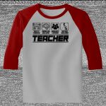 Raglan 3/4 Roundneck Shirt (Gray Body) Thumbnail