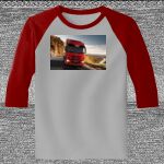 Raglan 3/4 Roundneck Shirt (Gray Body) Thumbnail