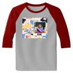 Raglan 3/4 Roundneck Shirt (Gray Body) Thumbnail