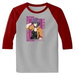 Raglan 3/4 Roundneck Shirt (Gray Body) Thumbnail