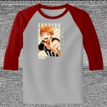 Raglan 3/4 Roundneck Shirt (Gray Body) Thumbnail