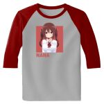 Raglan 3/4 Roundneck Shirt (Gray Body) Thumbnail