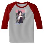 Raglan 3/4 Roundneck Shirt (Gray Body) Thumbnail