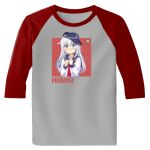 Raglan 3/4 Roundneck Shirt (Gray Body) Thumbnail