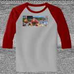 Raglan 3/4 Roundneck Shirt (Gray Body) Thumbnail